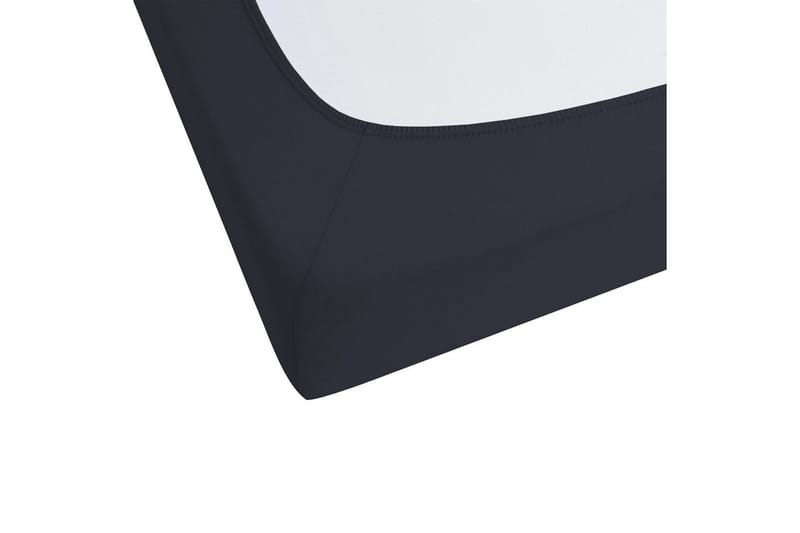 Laken med strikk Janbu Svart, 200x200 cm - Svart, 200x200 cm - Tekstiler & tepper - Sengetøy - Laken - Dra på laken