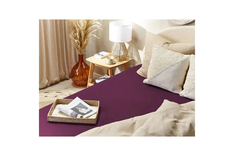 Laken med strikk Janbu Vinrød, 160x200 cm - Vinrød, 160x200 cm - Tekstiler & tepper - Sengetøy - Laken - Dra på laken