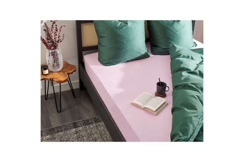Laken med strikk Janbu Pastellrosa, 200x200 cm - Pastellrosa, 200x200 cm - Tekstiler & tepper - Sengetøy - Laken - Dra på laken