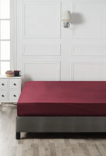 Talvenis formsyd laken 140x190 cm - Mørkrød - Tekstiler & tepper - Sengetøy - Laken - Dra på laken