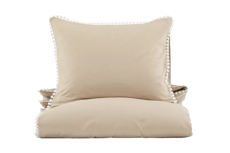 Livia Sengetøysett 2-Deler 150x200/50x60 cm, Beige/Hvid