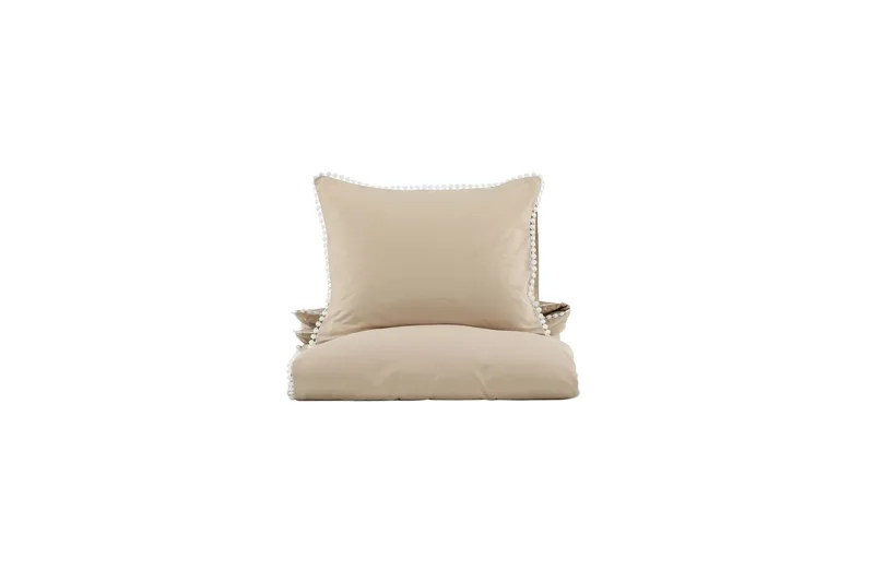 Livia Sengetøysett 2-Deler 150x200/50x60 cm - Beige/Hvid - Tekstiler & tepper - Sengetøy