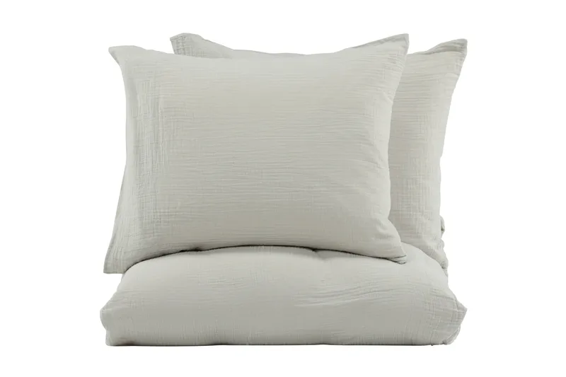 Mila Sengetøysett 2-Deler 220x240/50x60 cm, Lysegrå