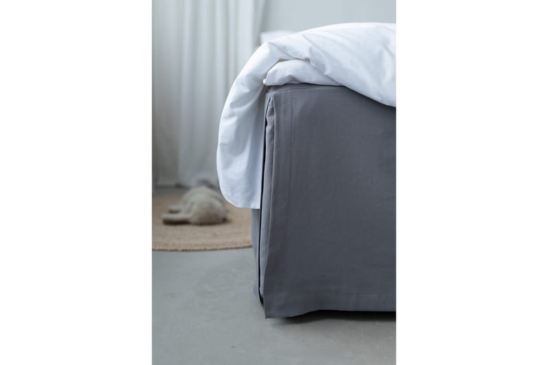 Sengekappe 180 x 200 + 58 cm Mørk grå - Mørk grå - Tekstiler & tepper - Sengetøy - Sengekappe & kanttøy - Sengekappe kontinentalseng