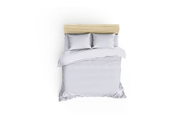 Sengetøy Cotton Box Dobbelt 6-deler Satin - Hvit|Grå - Tekstiler & tepper - Sengetøy - Sengesett