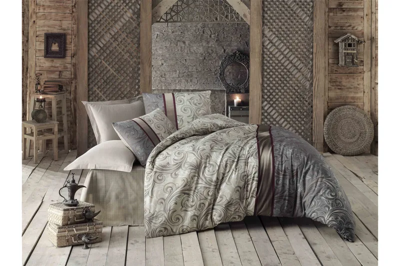 Sengetøy Victoria Dobbelt 4-deler, Krem/Beige/Multi