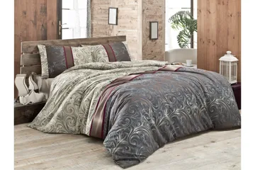 Sengetøy Victoria Dobbelt 4-deler - Krem/Grå/Multi - Tekstiler & tepper - Sengetøy