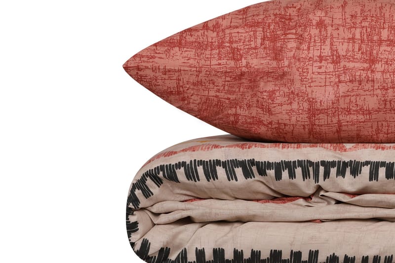 Botswana sengesett 140x200 cm - Teglrød Gul Hvit Svart - Tekstiler & tepper - Sengetøy - Sengesett