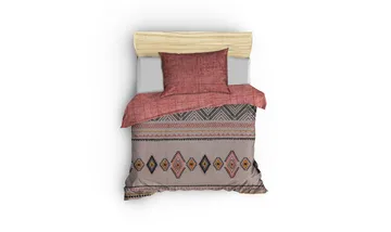 Botswana sengesett 140x200 cm - Teglrød Gul Hvit Svart - Tekstiler & tepper - Sengetøy - Sengesett - Dynetrekksett enkeltseng