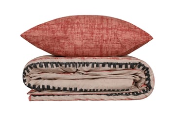 Botswana sengesett 240x220 cm - Teglrød Gul Hvit Svart - Tekstiler & tepper - Sengetøy - Sengesett