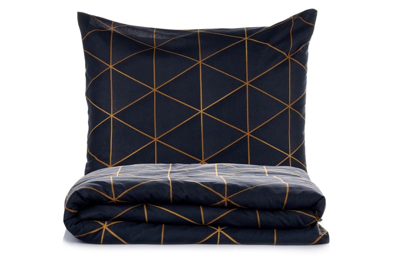 Branlor sengesett 140x200 cm, Veta Gull Svart