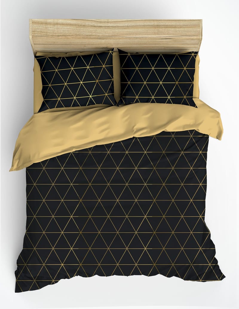 Branlor sengesett 240x220 cm - Gull og Svart - Tekstiler & tepper - Sengetøy - Sengesett