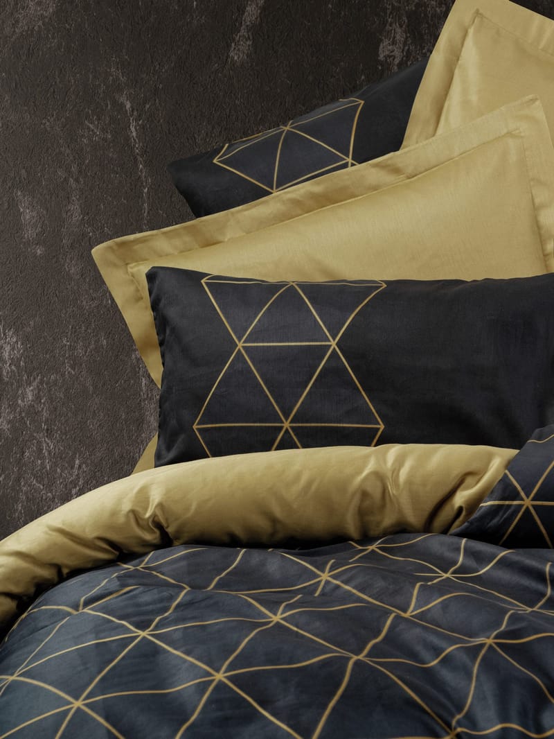 Branlor sengesett 240x220 cm - Gull og Svart - Tekstiler & tepper - Sengetøy - Sengesett