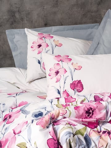 Carla sengesett 140x200 cm - Grå Hvit Rosa - Tekstiler & tepper - Sengetøy - Sengesett - Dynetrekksett enkeltseng