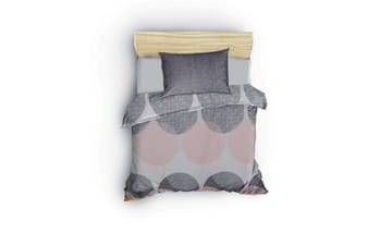 Dilsah sengesett 140x200 cm - Grå Rosa Hvit - Tekstiler & tepper - Sengetøy - Sengesett