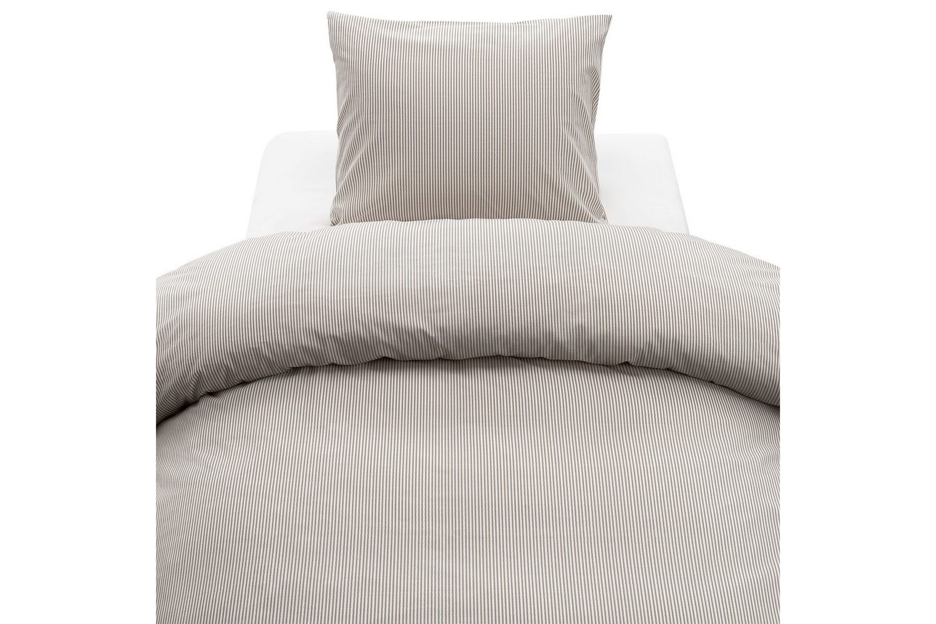 Dynetrekk 2-dels sett Thelma Stripe Brun - Brun - Tekstiler & tepper - Sengetøy - Sengesett