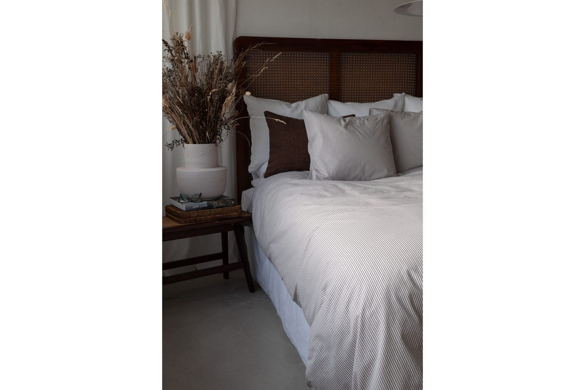 Dynetrekk 2-dels sett Thelma Stripe Brun - Brun - Tekstiler & tepper - Sengetøy - Sengesett