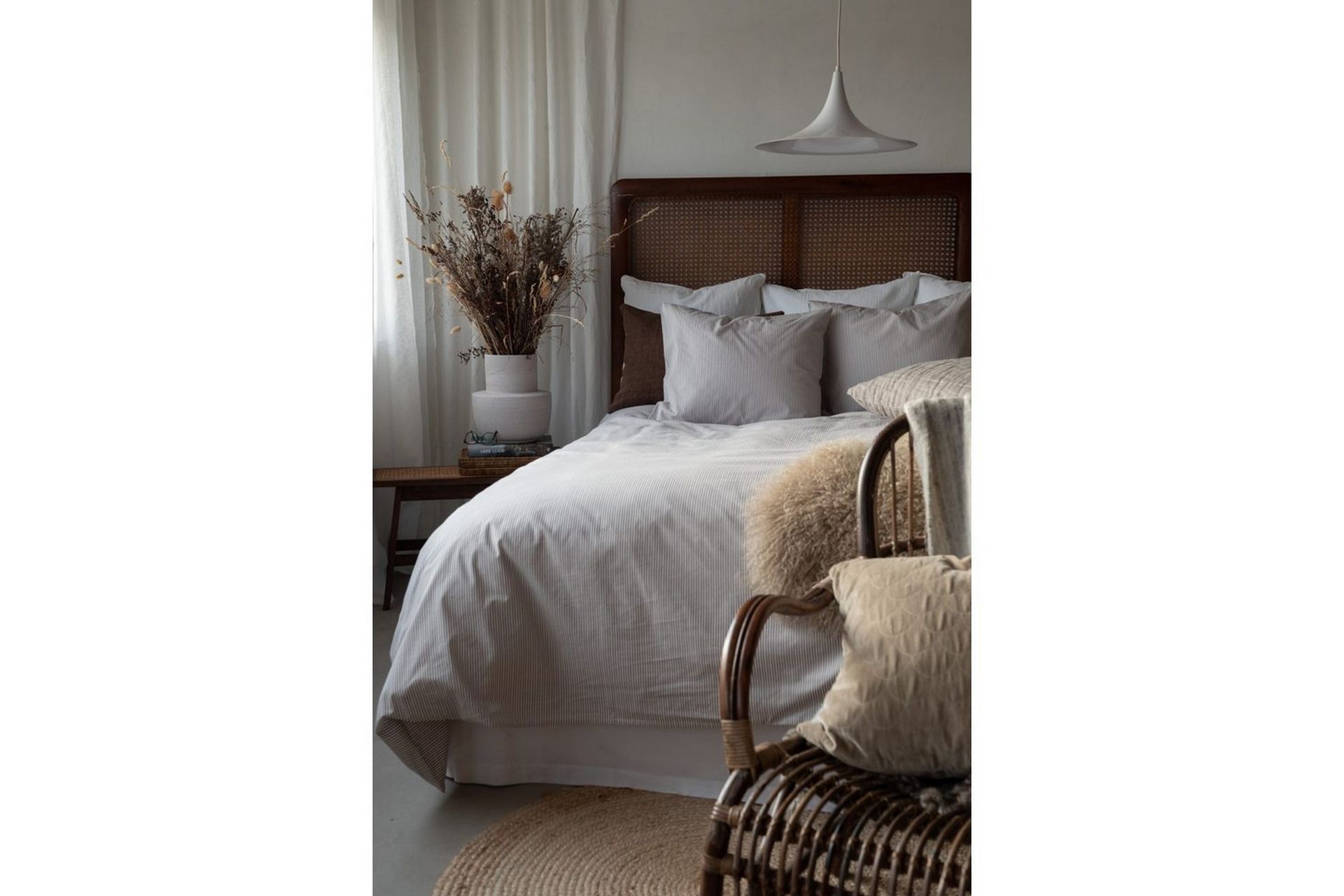 Dynetrekk 2-dels sett Thelma Stripe Brun - Brun - Tekstiler & tepper - Sengetøy - Sengesett