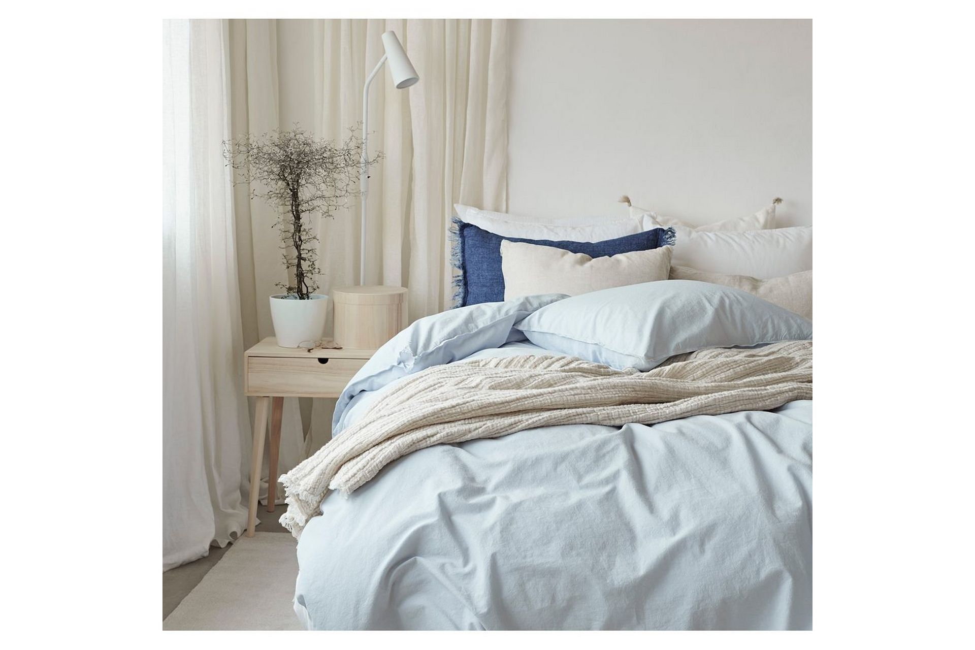 Dynetrekksett Dobbeltseng 3-Dels Humble - Blå - Tekstiler & tepper - Sengetøy - Sengesett