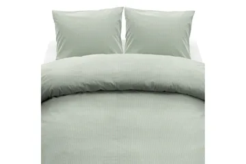 Dynetrekksett Dobbeltseng 3-Dels Thelma Stripe Grønn - Tekstiler & tepper - Sengetøy - Sengesett