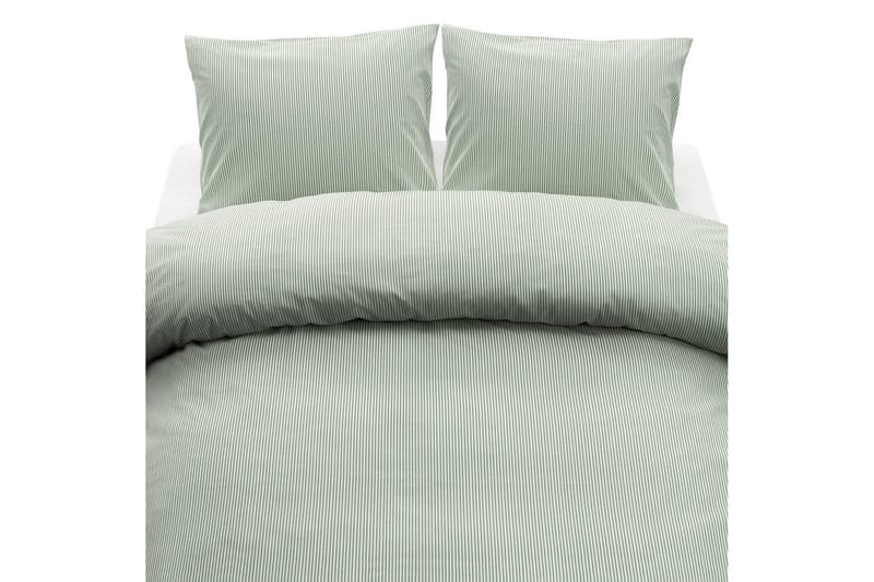 Dynetrekksett Dobbeltseng 3-Dels Thelma Stripe Grønn