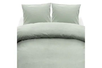 Dynetrekksett Dobbeltseng 3-Dels Thelma Stripe Grønn - Tekstiler & tepper - Sengetøy - Sengesett