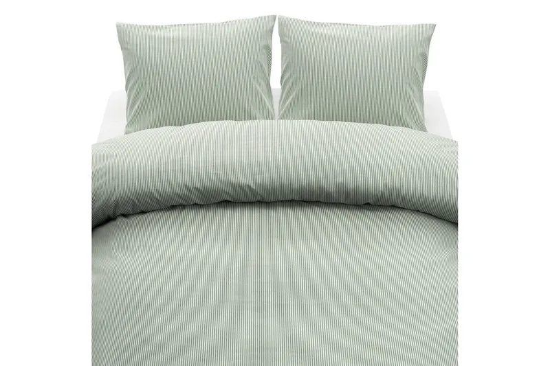 Dynetrekksett Dobbeltseng 3-Dels Thelma Stripe Grønn