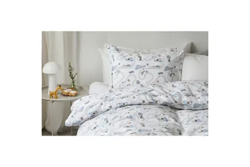 Dynetrekksett Enkeltseng 2-deler Mini Rally Hvit - Tekstiler & tepper - Sengetøy - Sengesett