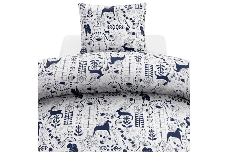 Dynetrekksett Enkeltseng 2-Delers Äppelbo, Marineblå