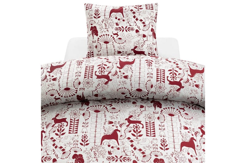 Dynetrekksett Enkeltseng 2-Delers Äppelbo - Rød - Tekstiler & tepper - Sengetøy - Sengesett
