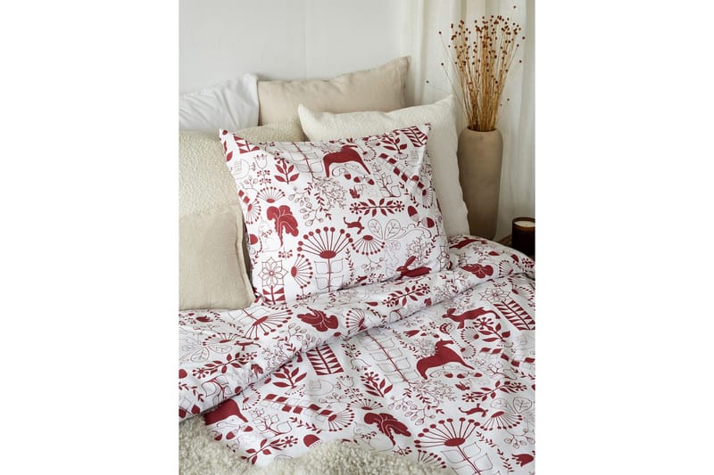 Dynetrekksett Enkeltseng 2-Delers Äppelbo - Rød - Tekstiler & tepper - Sengetøy - Sengesett