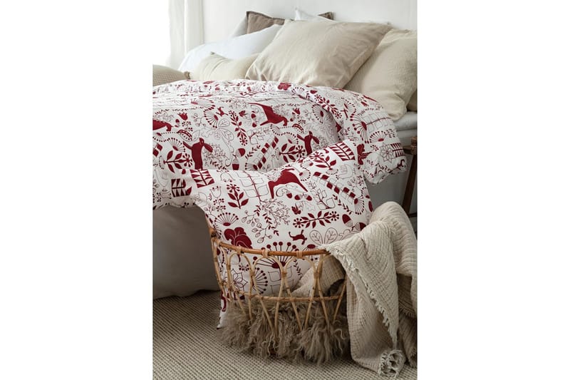 Dynetrekksett Enkeltseng 2-Delers Äppelbo - Rød - Tekstiler & tepper - Sengetøy - Sengesett