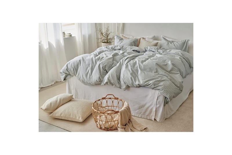 Dynetrekksett Enkeltseng 2-Delers Birger Flanell - Grønn - Tekstiler & tepper - Sengetøy - Dyne