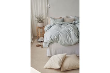 Dynetrekksett Enkeltseng 2-Delers Birger Flanell - Grønn - Tekstiler & tepper - Sengetøy - Sengesett