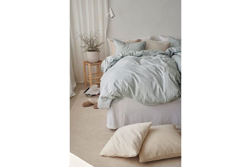 Dynetrekksett Enkeltseng 2-Delers Birger Flanell - Grønn - Tekstiler & tepper - Sengetøy - Sengesett