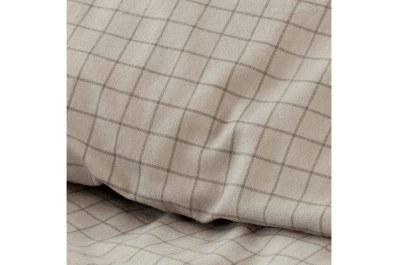 Dynetrekksett Enkeltseng 2-Delers Birger Flanell - Greige - Tekstiler & tepper - Sengetøy - Dyne