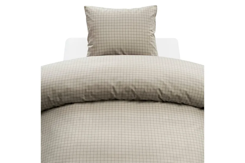 Dynetrekksett Enkeltseng 2-Delers Birger Flanell, Greige