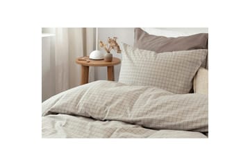 Dynetrekksett Enkeltseng 2-Delers Birger Flanell - Greige - Tekstiler & tepper - Sengetøy - Dyne