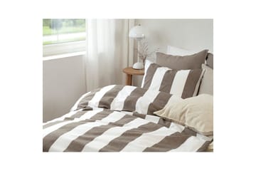 Dynetrekksett Enkeltseng 2-Delers Block stripe - Brun - Tekstiler & tepper - Sengetøy - Sengesett