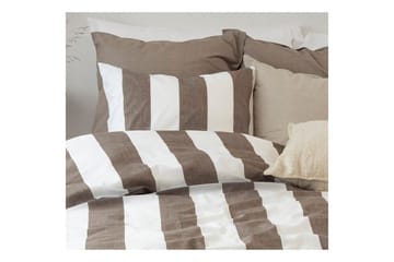 Dynetrekksett Enkeltseng 2-Delers Block stripe - Brun - Tekstiler & tepper - Sengetøy - Sengesett