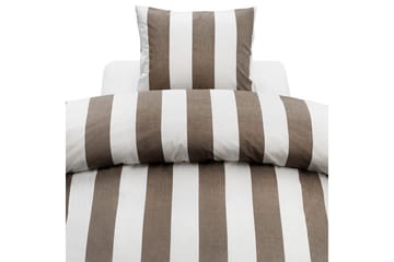 Dynetrekksett Enkeltseng 2-Delers Block stripe - Brun - Tekstiler & tepper - Sengetøy - Sengesett