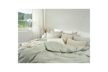 Dynetrekksett Enkeltseng 2-Delers Chambray Grønn - Tekstiler & tepper - Sengetøy - Sengesett