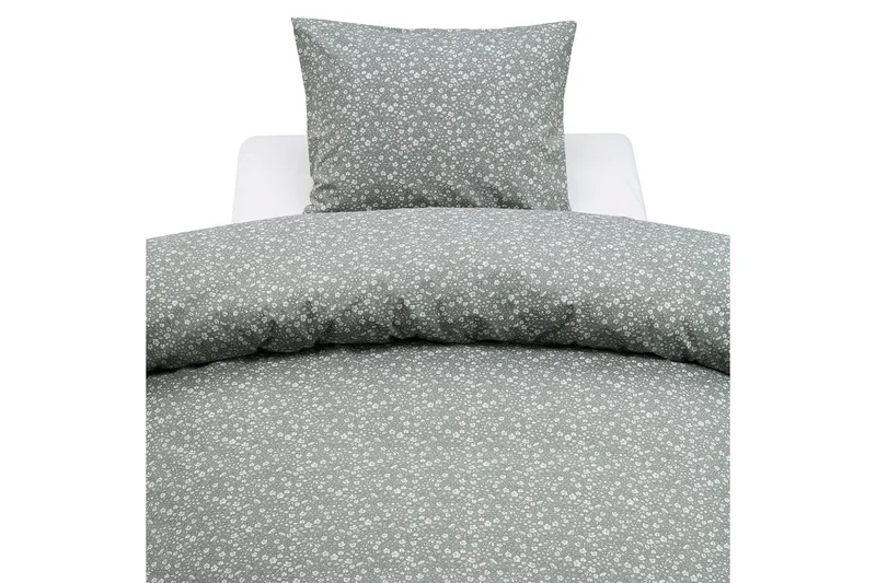 Dynetrekksett Enkeltseng 2-Delers Rita Flower Grønn