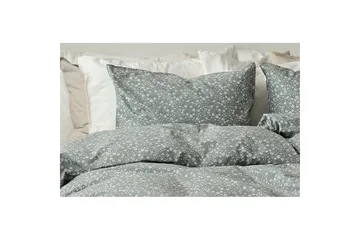 Dynetrekksett Enkeltseng 2-Delers Rita Flower Grønn - Tekstiler & tepper - Sengetøy - Sengesett