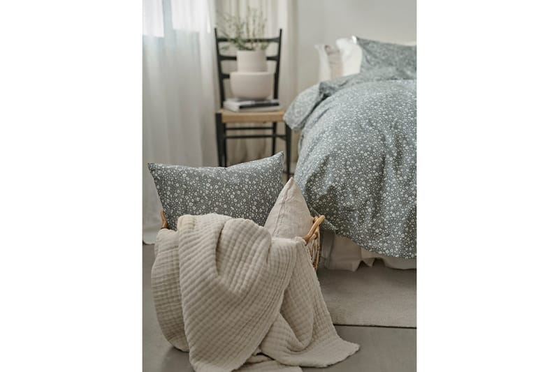 Dynetrekksett Enkeltseng 2-Delers Rita Flower Grønn - Tekstiler & tepper - Sengetøy - Sengesett