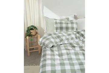 Dynetrekksett Enkeltseng 2-Delers Ruta Grønn - Tekstiler & tepper - Sengetøy - Sengesett