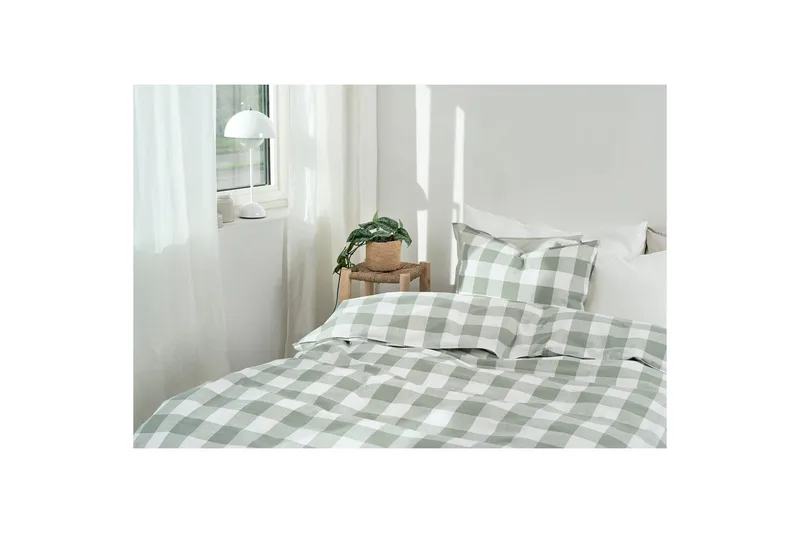 Dynetrekksett Enkeltseng 2-Delers Ruta Grønn - Tekstiler & tepper - Sengetøy - Sengesett