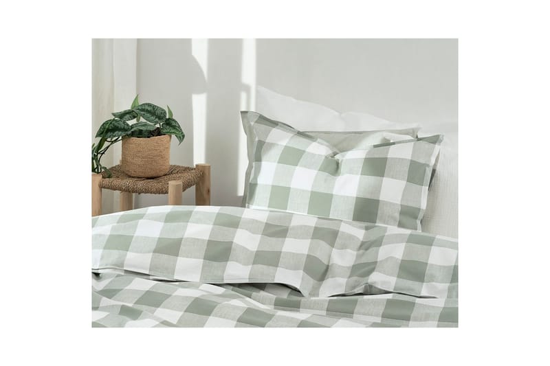 Dynetrekksett Enkeltseng 2-Delers Ruta Grønn - Tekstiler & tepper - Sengetøy - Sengesett