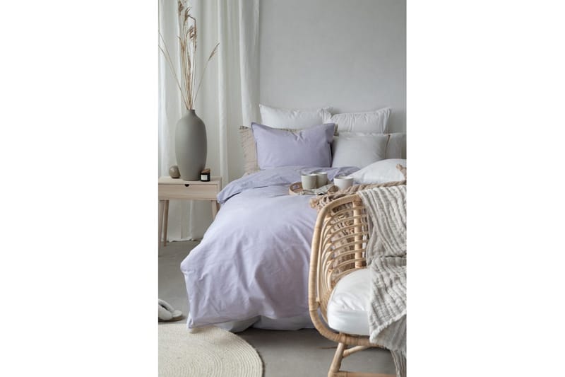 Dynetrekksett Enkeltseng 2-Delers Vasket - Lilla - Tekstiler & tepper - Sengetøy - Sengesett