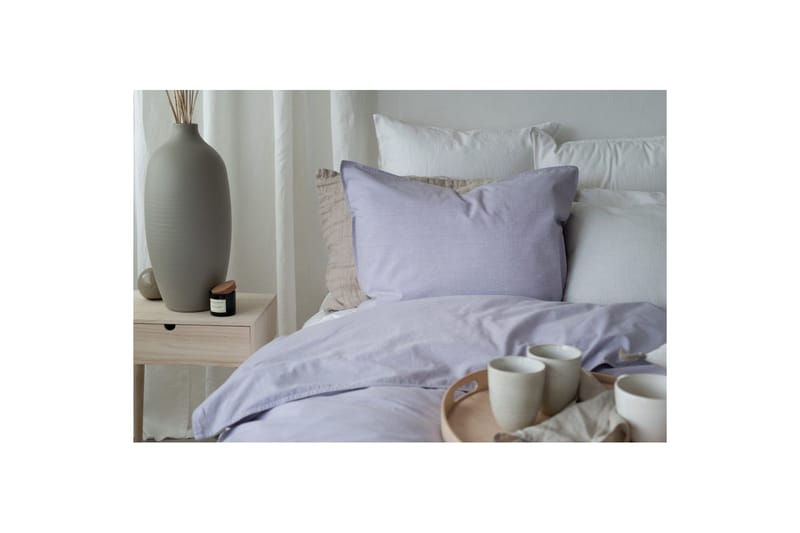 Dynetrekksett Enkeltseng 2-Delers Vasket - Lilla - Tekstiler & tepper - Sengetøy - Sengesett